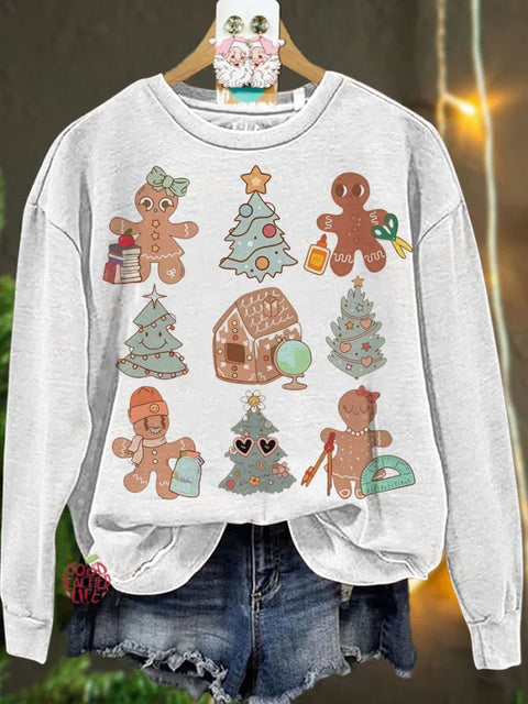 Christmas Teacher Gingerbread Casual  Sweatshirt