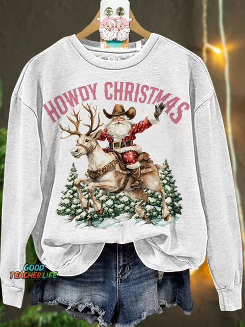 Christmas  Santa Claus Cowboy Casual  Sweatshirt