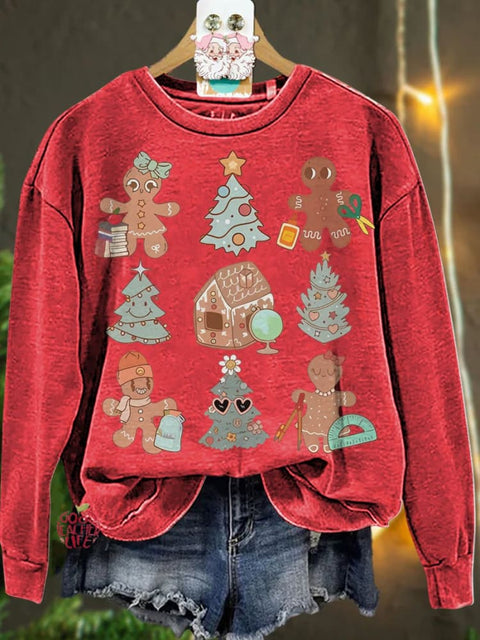 Christmas Teacher Gingerbread Casual  Sweatshirt