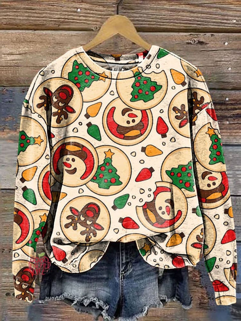 Christmas Pattern Art Print Casual Sweatshirt