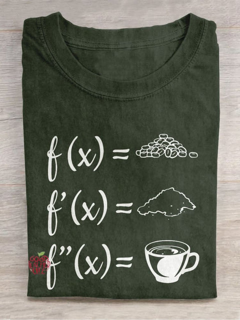 Math Teacher Deduces Coffee Casual Print T-shirt