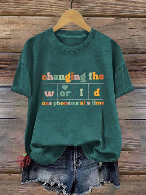 Changing The World One Phoneme At A Time Teachers Art Print T-shirt