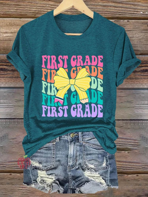 First Grade Teacher School Art Print T-shirt