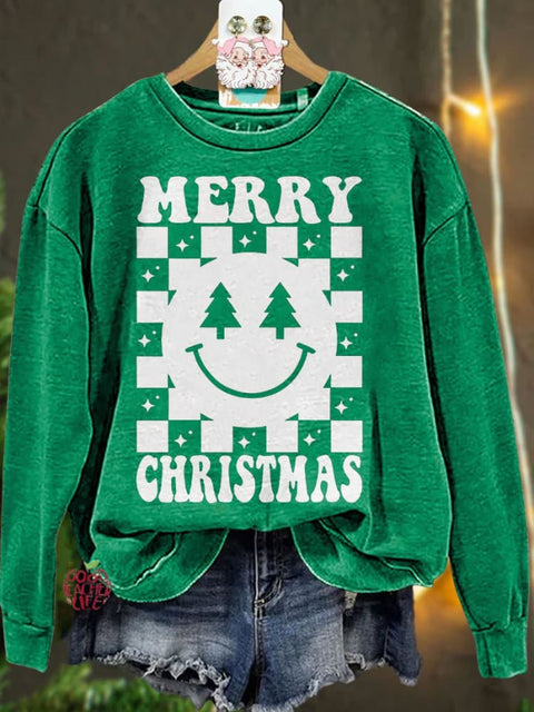 Retro Merry Christmas Casual Sweatshirt