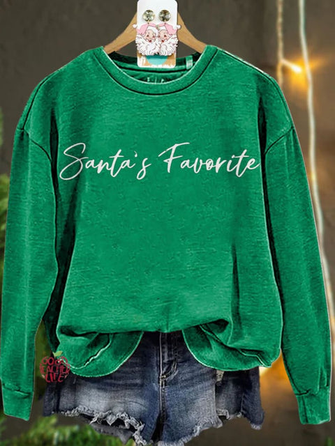 Christmas Santas Favorite Teacher Casual  Sweatshirt