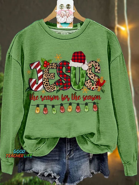 Jesus The Reason For The Season Merry Christmas Casual Sweatshirt