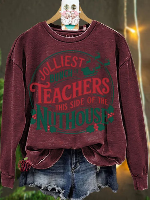 Christmas Jolliest Bunch Of Teachers Casual  Sweatshirt