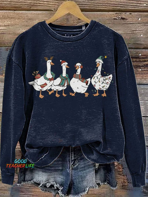 Silly Goose University Christmas Casual  Sweatshirt