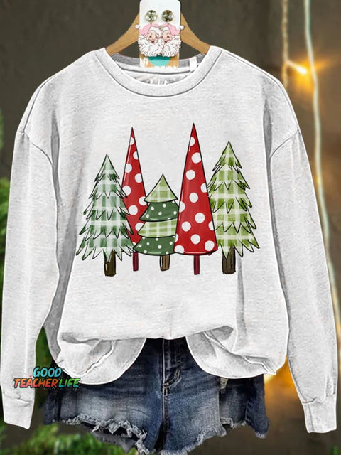 Christmas Winter Christmas Tree Casual  Sweatshirt