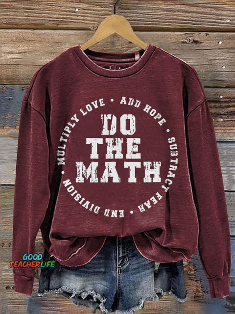 Do The Math Teacher Casual Print Sweatshirt