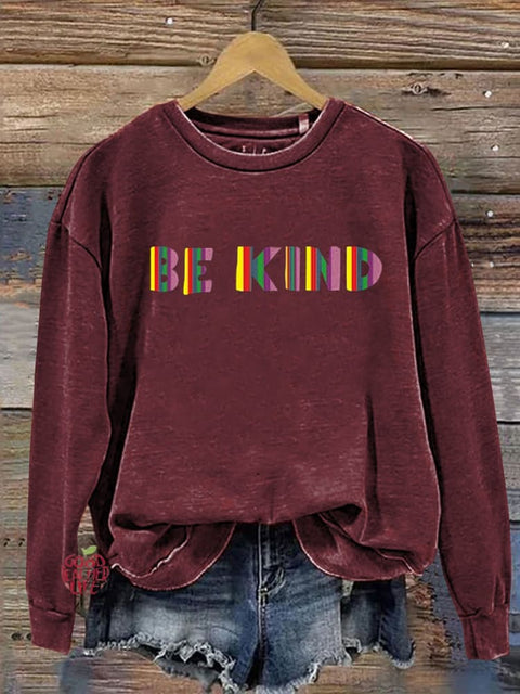 Be Kind Kindness Pride Rainbow Love Gradient Print Casual Sweatshirt