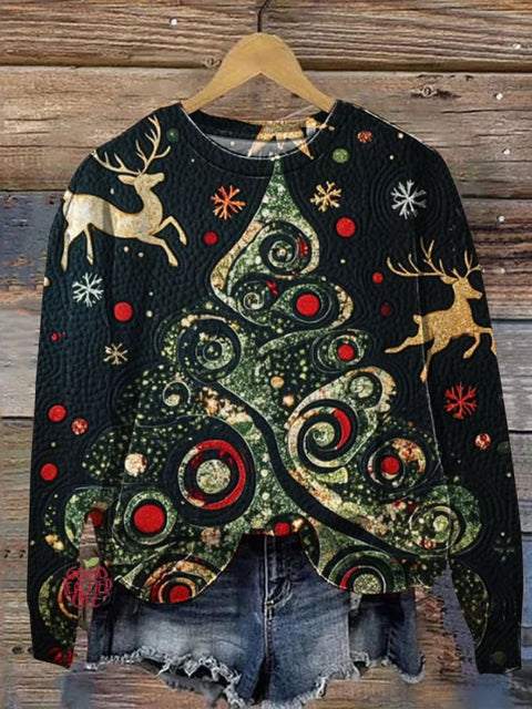 Christmas Tree Art Print Casual Sweatshirt