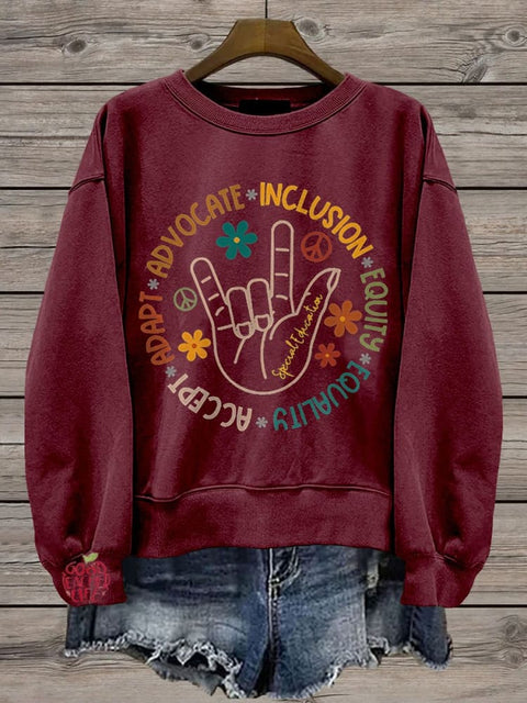 Special Education Teacher Casual Print Sweatshirt