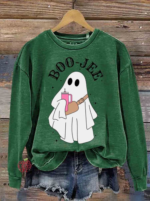 Boo-Jee Ghost Halloween Casual Sweatshirt