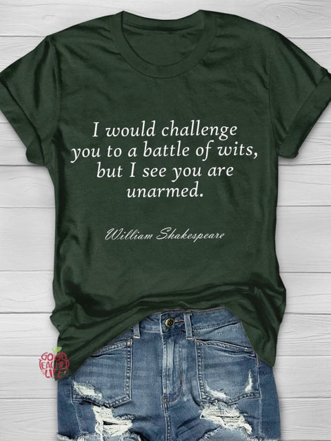 William Shakespeare Quote Teachers T-shirt