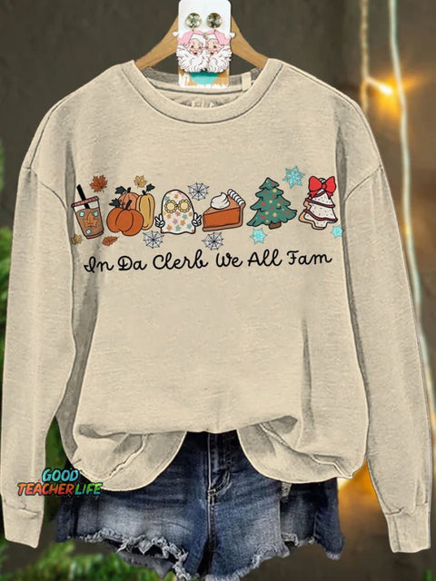 Thanksgiving Christmas In Da Clerb We All Fam Casual  Sweatshirt