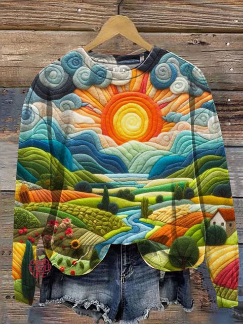 Felt Sunrise View 3D Art Print Casual Sweatshirt