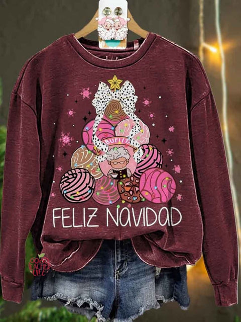 Christmas Mexican Chocolate Pink Christmas tree Casual  Sweatshirt