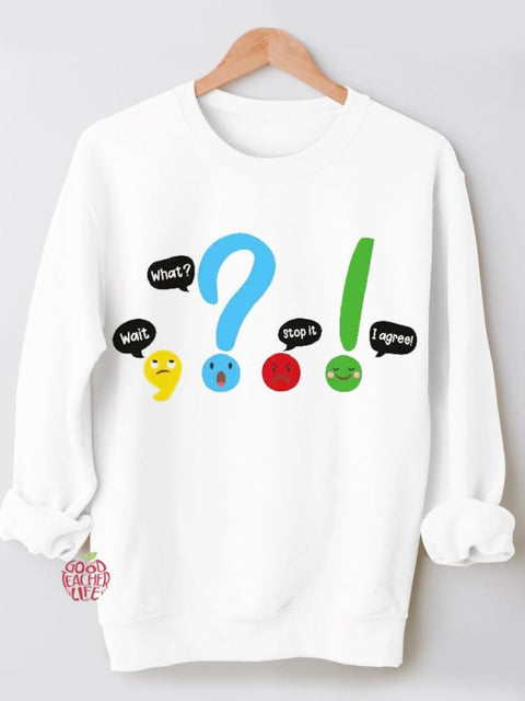 Funny Grammar Teacher Casual Sweatshirt