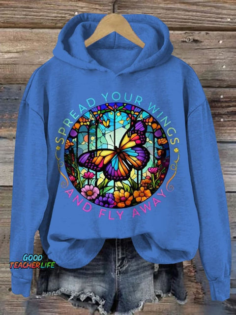 Spread Your Wings And Fly Away Butterfly Art Print Casual Sweatshirt