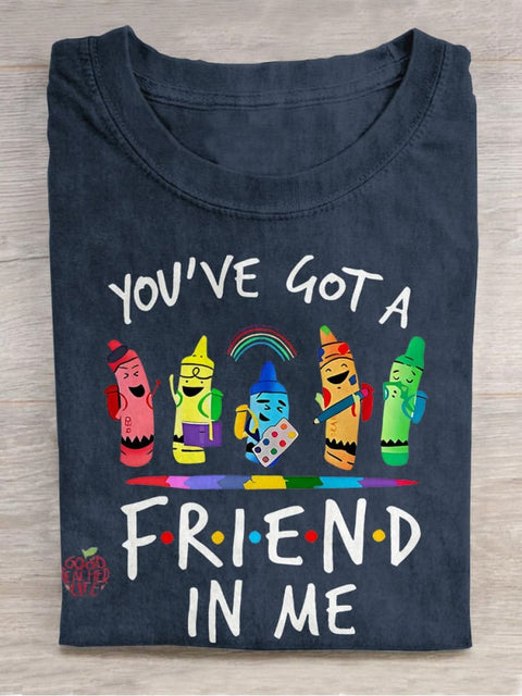 You've Got A Friend In Me Teacher Casual Print T-shirt