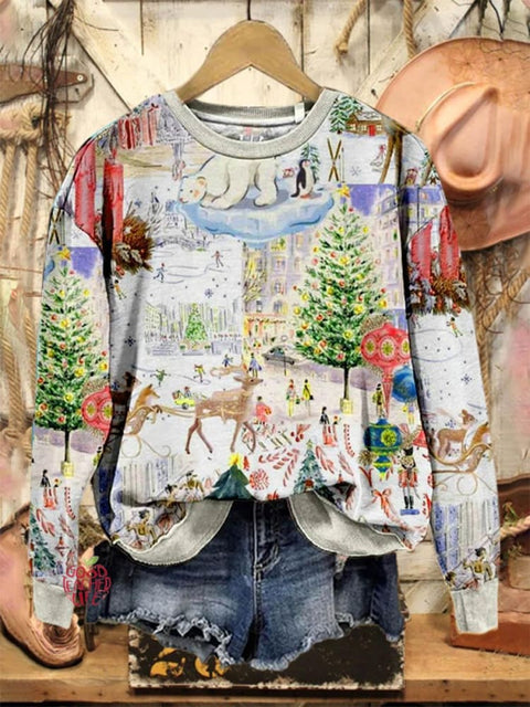 Lovely Christmas Pattern Art Print Casual Sweatshirt