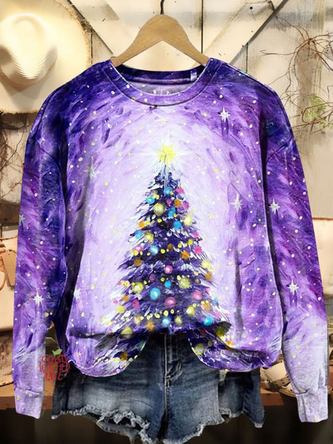 Christmas Tree Art Print Casual Sweatshirt