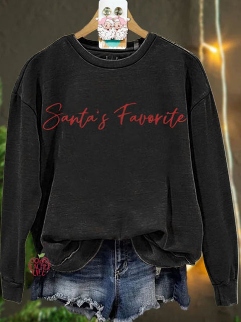 Christmas Santas Favorite Teacher Casual  Sweatshirt