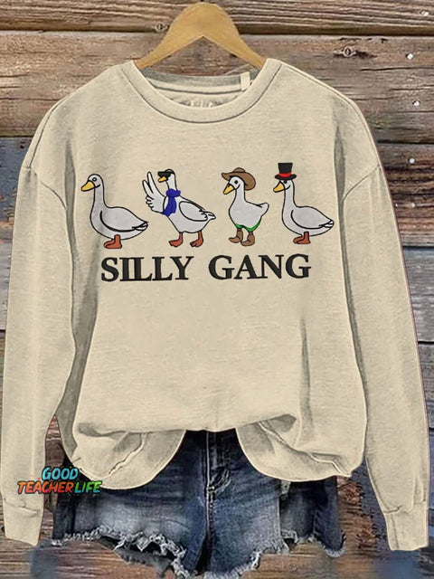 Silly Goose Goose Bumps Casual  Sweatshirt