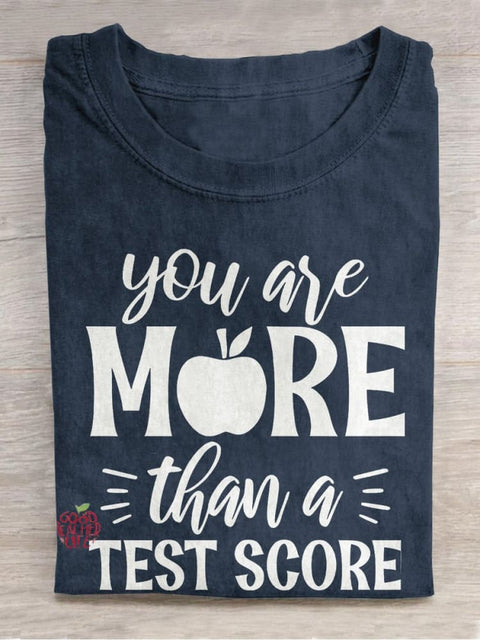 You Are More Than A Test Score Apple Casual Print T-shirt