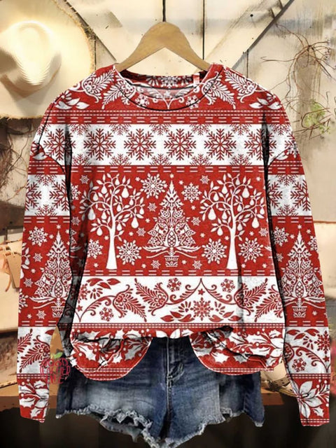 Christmas Tree Snowflake Casual Sweatshirt