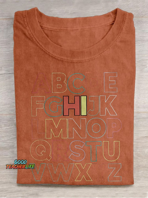HI Alphabet Casual Print T-shirt