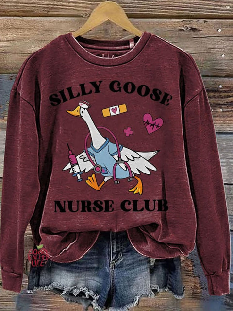 Silly Goose Nurse Nursing School Gift Casual  Sweatshirt