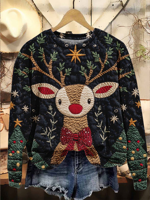 Christmas Tree Deer Casual Sweatshirt