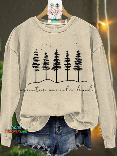 Christmas Winter Wonderland forest Casual  Sweatshirt