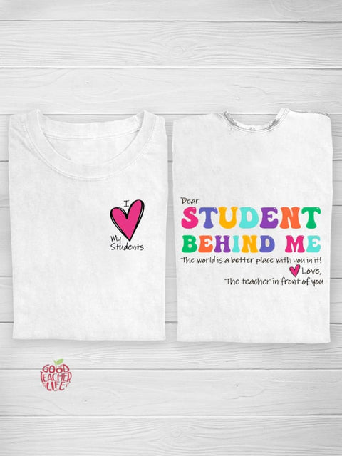 Dear Tiny Human Behind Me Teacher T-shirt