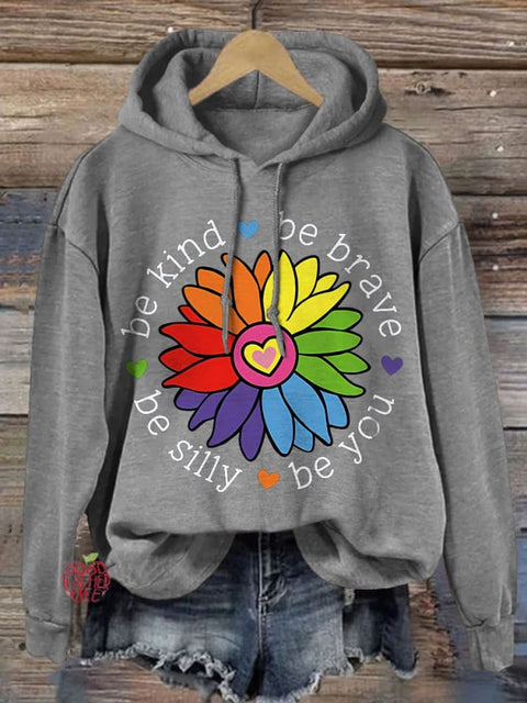 Be Kind Be Brave Be Silly Be You Print Casual Hoodie Sweatshirt