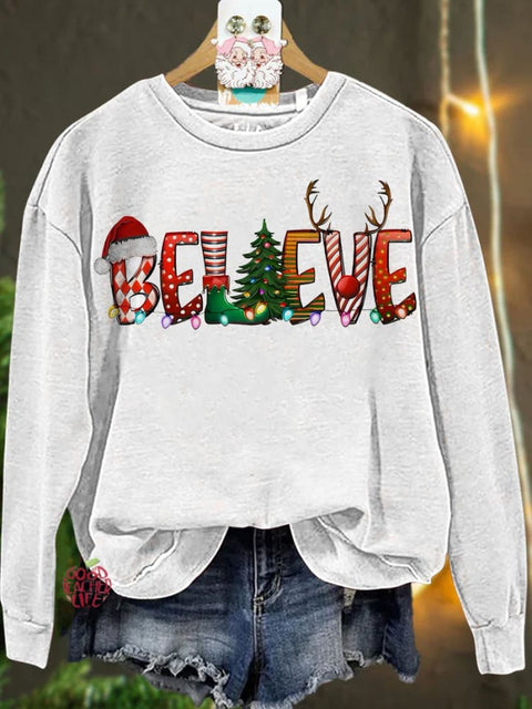 Believe Christmas Casual  Sweatshirt