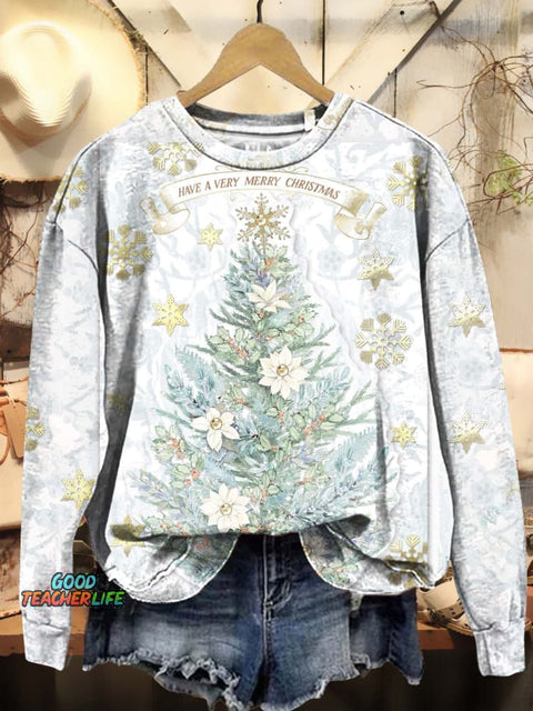 Christmas Tree Art Print Casual Sweatshirt
