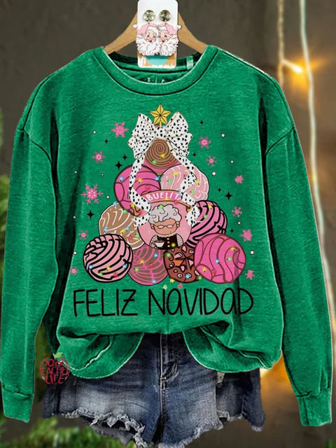 Christmas Mexican Chocolate Pink Christmas tree Casual  Sweatshirt