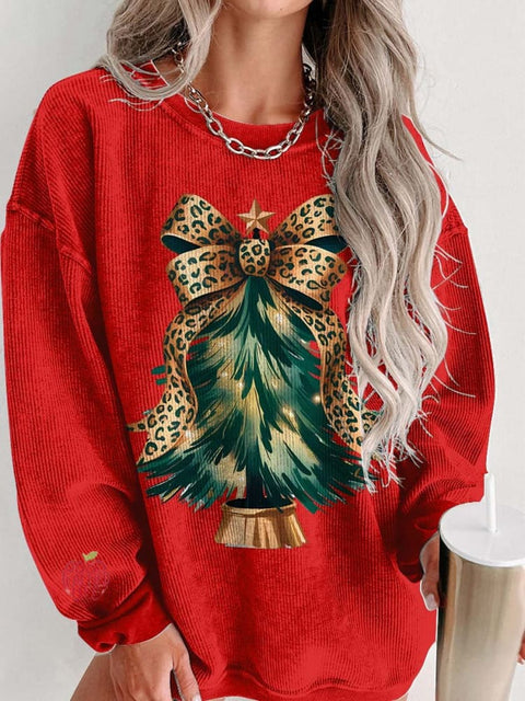 Christmas tree Coquette Women's Casual Print Sweatshirt