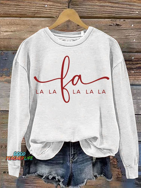 LALALA Holiday Print Casual  Sweatshirt