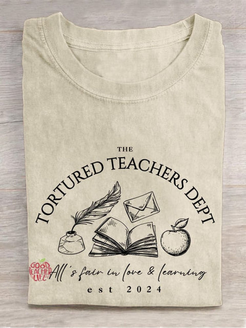 The Tortured Teachers Department Apple Casual Print T-shirt