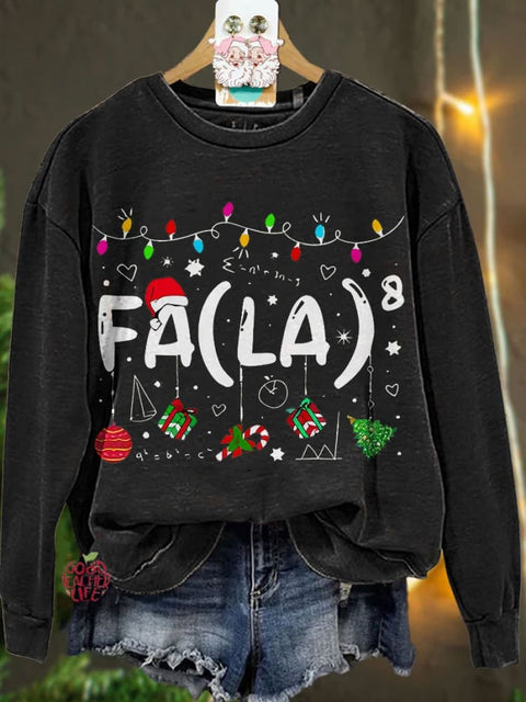 Fa La Eighth Power Christmas Math Teacher Casual Sweatshirt