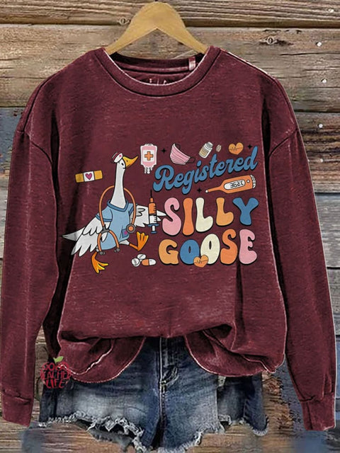 Silly Goose Nurse Nursing Student Casual  Sweatshirt