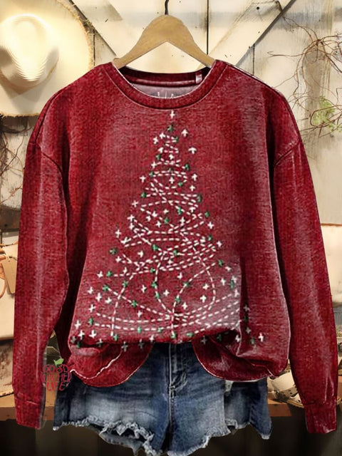 Christmas Tree Art Print Casual Sweatshirt