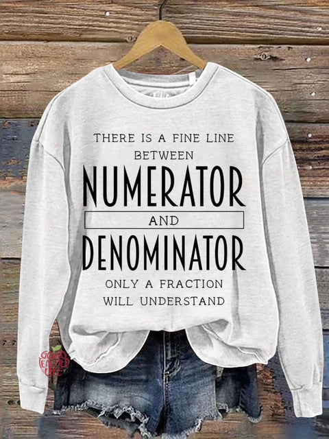 Funny Math Teacher Mathematician Casual Print Sweatshirt