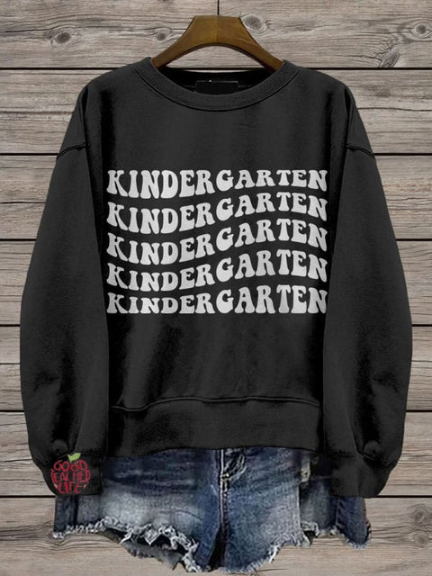 Kindergarten Teacher Casual Print Sweatshirt