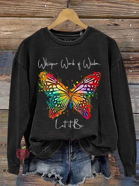 Let It Be Print Casual  Sweatshirt