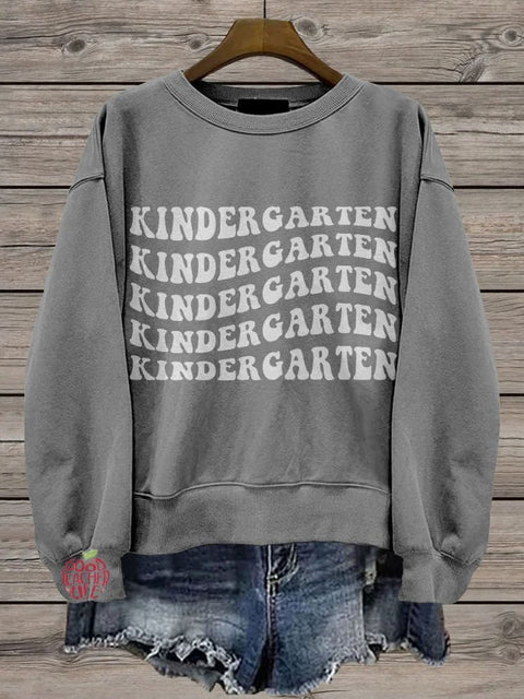 Kindergarten Teacher Casual Print Sweatshirt